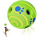 TAUCHGOE Interactive Dog Toys Wobble Giggle Dog Ball for Medium Large Dogs, Wiggle Waggle Wag Funny Sounds Squeaky Active Ball Dog Toy for IQ Training Cleaning Teeth, Dogs Favorite Gift