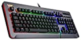 Thermaltake Level 20 RGB Titanium Aluminum Gaming Keyboard Cherry MX Silver Switches, 16.8M Color RGB, 32 color zone options, support Alexa Voice Control, Razer Chroma Sync compatible KB-LVT-SSSRUS-01