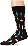 Hot Sox Men's Sealife Series Novelty Casual Crew Socks, Fishing Lures (Black), Shoe Size: 6-12