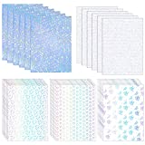Dreamtop 30 Sheets Transparent Holographic Overlay Lamination Transparent Holographic Vinyl for Stickers Holographic Laminate Sheets Holographic Self Adhesive Vinyl A4 Size, 8.25 x 11.7 Inches