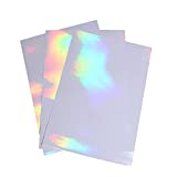 Bleidruck 25 Sheets 8.25x11.7 Inches Clear Holographic Premium Cold Laminated Film Holographic Overlay Laminating Self Adhesive Film