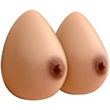 Feminique Silicone Breast Forms | Prosthetic Breast for Transgender, Mastectomy, Crossdressers, and Cosplay - Pair (C/D Cup (1000g) Pair, Suntan)