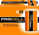 Duracell PC1300 Procell Alkaline-Manganese Dioxide Battery, D Size, 1.5V (Case of 72), Black