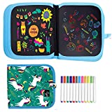 Ccinnoe Erasable Doodle Book for Kids-Toddlers Activity Toys Reusable Drawing Pads with 12 Watercolor Pens, Preschool Travel Art Toy, Road Trip Car Game Writing Painting Set