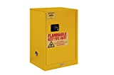 Durham FM Approved 1012M-50 Welded 16 Gauge Steel Fire Safety Manual Door Cabinet, 1 Shelves, 12 Gallons Capacity, 18" Length x 23" Width x 35" Height, Yellow Powder Coat Finish