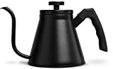 Kook Stovetop Gooseneck Kettle with Thermometer, for Pour Over Coffee & Tea, Temperature Gauge, Electric, Compatible for Gas Stovetop, 3 Ply Stainless Steel Base, 27 oz
