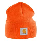 Carhartt - Acrylic Watch Cap - Bright Orange, branded beanie ski hat