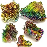 KALIFANO Raw Bismuth Bundle (250 Carats) with Information Card - Rainbow Metallic Reiki Healing Crystal Used for Spiritual Transformation and Inner Fullfilment (Family Owned and Operated)