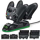 OIVO XSX Controller Charger Station with 2 Packs 1300mAh Rechargeable Battery Packs for Xbox Series X/S/One/Elite/Core Controller, Charging Dock with 4 Packs Battery Covers for Xbox Controller