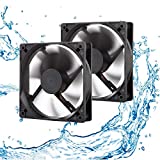 12V Moisture-Proof Fan 120mm 2-Pack High Speed 12 Volt DC 2Wire 3Pin Exhaust Cooling Fan 3000RPM