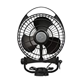 Caframo Bora. 12V Marine Fan. Direct Wire, Low Draw, 5000 Hour Motor Life. Black, 6.5” x 3.0” x 9.5”