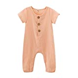 Infant Baby Girls Pink Romper Summer Jumpsuit Girl Short Sleeve Romper Girl Infant Onesie Clothes Pink 0-3 Months