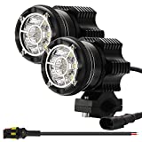 Kairiyard LED Motorcycle Driving Lights Round 2.5Inch LED Pod 90W 6000K CREE Chip 9000lm Off Road Light Spot Flash Combo Auxiliary Light Bar Work Light for ATV SUV Truck Boat Tractor