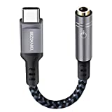 USB C to 3.5mm Female Audio Adapter,【Conexant Chip】 USB Type C Headphone Jack Adapter, USB C to Aux Audio Dongle Cable Cord, Provide HiFi Sound for Type-C Mobile Devices