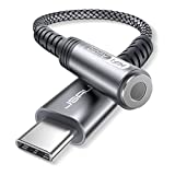 USB Type C to 3.5mm Female Headphone Jack Adapter, JSAUX USB C to Aux Audio Dongle Cable Cord Compatible with Pixel 4 3 2 XL, Samsung Galaxy S21 S20 Ultra S20+ Note 20 10 S10 S9 Plus iPad Pro(Grey)