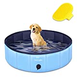 TantivyBo Plastic Pool, Foldable Dog Pool & Kiddie Pool, Hard Plastic Kiddie Pool for Dogs, Kids - Portable Pet Swimming Pool for Small Large Dogs and Duck for Indoor & Outdoor