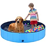 Collapsible Dog Pool Kiddie Pool for Large Dogs Doggie Ducks Pets Playing Bathing-Round
