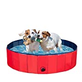 Pet Soft Foldable Dog Pool - Small Collapsible Dog Swimming Pool Hard Plastic 2021 Lastest Summer Outdoor Pool for Dogs, Portable Fold up Water Bath Pools for Pets Dogs