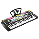 M SANMERSEN Piano Keyboard for Kids, Piano for Kids Music Keyboards 37 Keys Electronic Pianos with Music Book Bracket Musical Toys for Beginners 3-8 Years Old Girls Boys