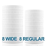 Aozita 16-Pack Plastic Mason Jar Lids with Sealing Rings - Storage Caps for Ball Kerr Canning Jars - 8 Regular Mouth and 8 Wide Mouth Jar Lids - 100% Sealing