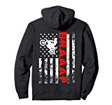 Braaap Vintage USA American Flag Dirt Bike Hoodie