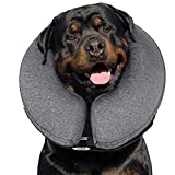 MIDOG Dog Cone Collar, Inflatable Dog Neck Donut Collar Alternative After Surgery, Soft Protective Recovery Cone for Small Medium Large Dogs and Cats Puppies - Alternative E Collar (Gray, XL)
