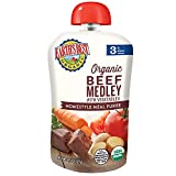 Earth's Best Organic Baby Food Pouches, Stage 3 Protein Puree for Babies 2 Years and Older, Organic Beef Medley with Vegetables Puree, 4.5 oz Resealable Pouch (Pack of 12)
