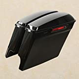 TCT-MOTORPARTS 5" Saddlebags Stretched Extended Saddle Bags Fit for 2014-2023 Harley Touring Models FLT, FLHT, FLHTCU, FLHRC, Road King, Road Glide, Street Glide, Electra Glide, Ultra-Classic