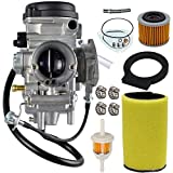 YFM400 Carburetor Carb Kit Compatible with Yamaha Big Bear wolverine Kodiak Grizzly 400 YFM 400 YFM400 2000 2001 2002 2003 2004 2005 2006 ATV With Air Fiter Fuel Filter, By Liyyoo