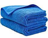 AIDEA Professional Microfiber Drying Towel-2PK, Premium Scratch-Free, Strong Water Absorption Towels for Cars, SUVs, RVs, Trucks, and Boats Gifts(24 in. x 31 in.)-Blue