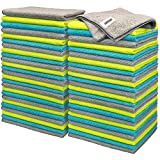 FIXSMITH Microfiber Cleaning Cloth - Pack of 50, Multi-Functional Cleaning Towels, Size: 12 x 16 in, Highly Absorbent Cleaning Rags, Lint-Free, Streak-Free Cleaning Cloths for Car Kitchen Home Office