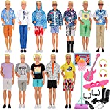 EuTengHao 44Pcs Doll Clothes and Accessories for 12 Inch Boy Dolls Include 27 Different Shirt Jeans Wear Trousers Pants for 12'' Boy Doll Basketball Stands Skateboard Sprots Style Accessories