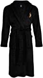 U.S. Polo Assn. Mens Bathrobe Plush Fleece Robe with Shawl Collar, Size SmallMedium, Black