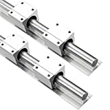 GUWANJI 2Pcs SBR16-2000mm Linear Rail Guide + 4Pcs SBR16UU Square Type Slide Bearing Block, 16mm Linear Rail Overall Length 78.7 inch/2000mm for Fully Supported Linear Rail