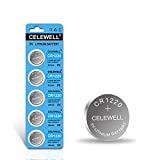 CELEWELL CR1220 5-Pack 3V Lithium Battery 40mAh for LED Light/Bracelet/Flashlight5-Year Warranty
