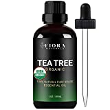 Tea Tree Essential Oil by Fiora Naturals- 100% Pure Organic Oil, for Face, Hair, Skin, Acne, Scalp, Foot and Toenails. Melaleuca Alternifolia, 1 oz /30ml