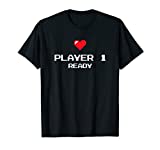 Player 1 Ready - Retro Gaming - New Dad Baby Announcement T-Shirt