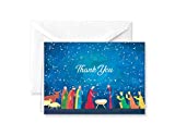 Paper Frenzy Abstract Nativity Christmas Religious Thank You Note Cards and White Envelopes - 25 pack