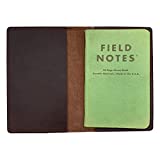 Fan&Ran Genuine Leather Journal Cover for Field Notes Notebooks, Moleskine Cahier Journal Pocket 3.5 x 5.5 Inches, Bourbon Brown