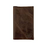 Hide & Drink, Pocket-Sized Memo Books Cover Compatible with Field Notes (3.5 x 5.5 in.) Journal Case with Card Slot, Refillable Travelers Notebook, Full Grain Leather, Handmade, Bourbon Brown
