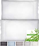 BAMPURE Pillow Cases Queen - 100% Viscose derived from Bamboo Pillowcase (20x30) - Cooling Pillow Cases - Cooling Pillow Cases for Hot Sleepers Set of 2 Pillowcases (Queen, White)