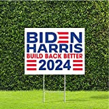 Biden Harris Build Back Better 2024 Election Campaign Signs Coroplast Yard Sign with Metal H Stake (8)