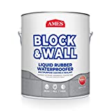 Ames Block & Wall Liquid Rubber Waterproofer Multi-Purpose Coating & Sealant - 1 Gallon - Perfect to Use As Concrete Sealer and Waterproofer for Basements and Foundations - Made in The USA