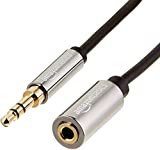 Amazon Basics 3.5mm Aux Jack Audio Extension Cable, Male to Female, Adapter for Headphone or Smartphone, 25 Foot, Black