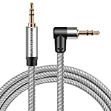 Hftywy 3.5mm Audio Cable 25 ft AUX Cord Male to Male AUX Headphone Cable aux Cable Stereo Aux Jack to Jack Cable 90 Degree Right Angle Auxiliary Cord