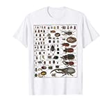 Insects Collection Species Bugs vintage Chart Entomology T-Shirt