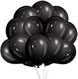 Black Balloons Latex Party Balloons, 100 pcs 12 Inches for Black Themed Wedding, Special Decoration, Birthday Party Backdrop Decorations