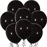 25 Packs 18 Inch Black Big Balloons Thick Latex Balloons for Black Birthday Bridal Shower Party Decorations (Black)