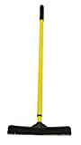FURemover Pet Hair Rubber Broom with Carpet Rake and Squeegee, Black and Yellow