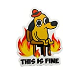 This Is Fine Meme Sticker - Dog On Fire Sticker - This Is Fine Meme Decal - This Is Fine Meme - This Is Fine - Hard Hat Sticker - Lineman Sticker